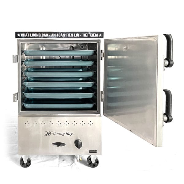 Tủ nấu cơm 6 khay điện gas QH-4KDR