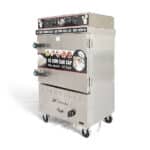 Tủ nấu cơm công nghiệp 4 khay điện gas liền điều khiển QH-4KDGL